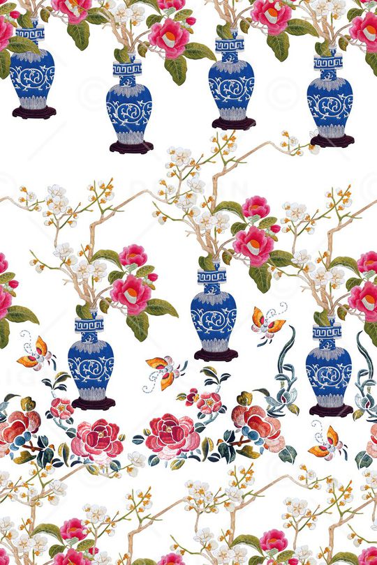 蝴蝶印花华亿平台图片