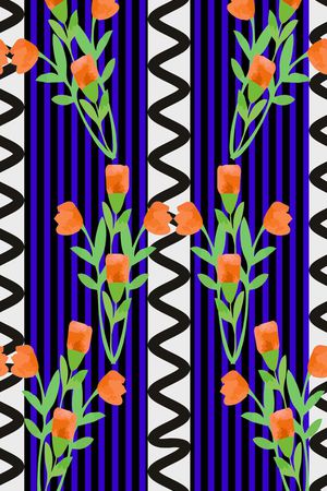 写意花卉印花华亿平台图片