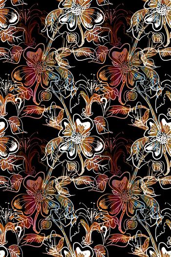 585351-女装自由手绘花朵