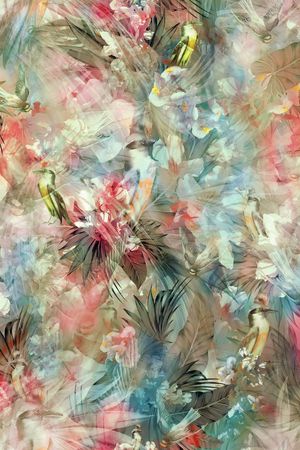 热带花印花华亿平台图片