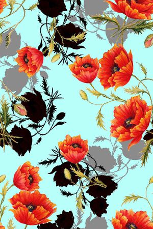 手绘大气印花华亿平台图片