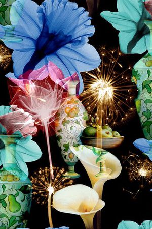 树叶肌理印花华亿平台图片