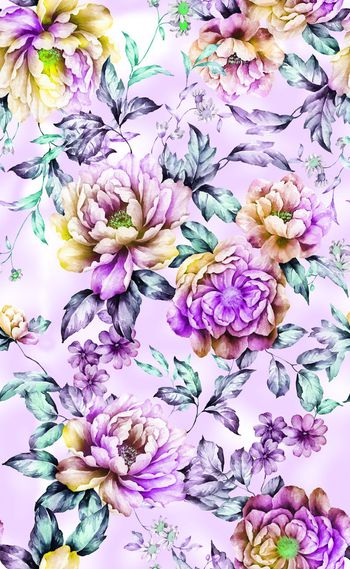 585511-欧美时尚彩色大花