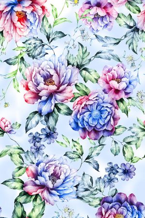 青花瓷大花印花华亿平台图片