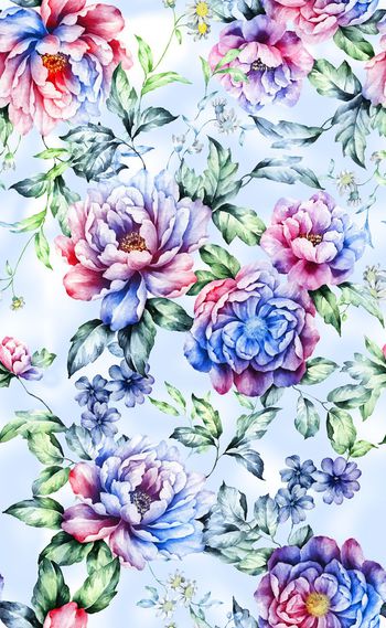 585512-欧美时尚彩色大花