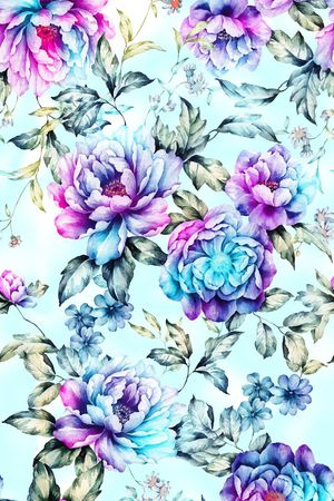 青花瓷大花印花华亿平台图片