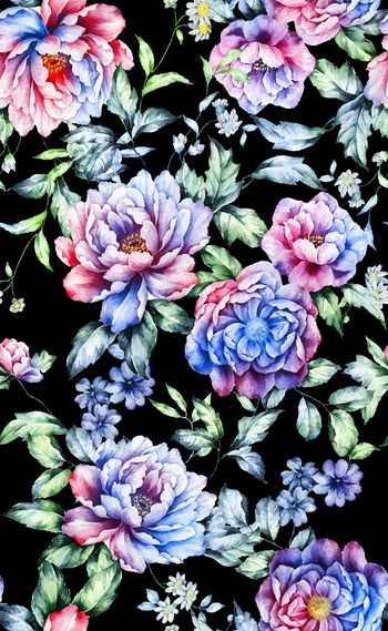 585514-欧美时尚彩色大花