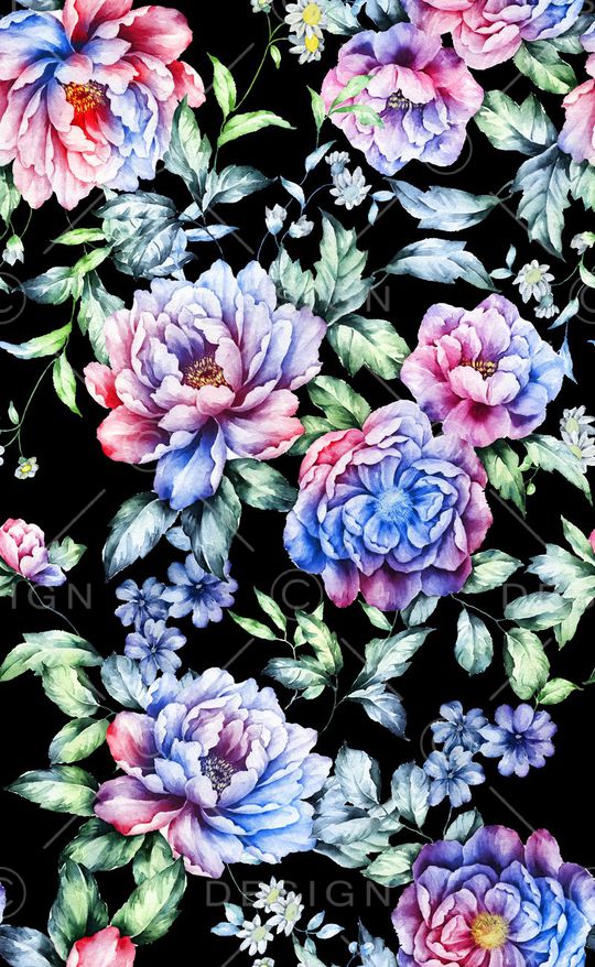 青花瓷大花印花华亿平台图片