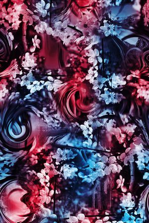 抽象、花卉、扭曲印花华亿平台图片