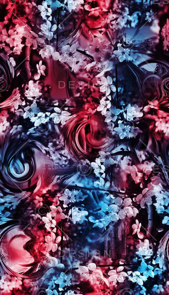 抽象、花卉、扭曲印花华亿平台图片