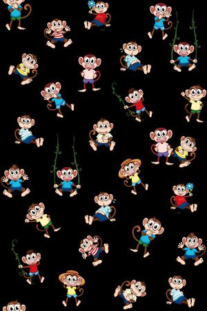 可爱 卡通猴子集 童装 床品印花华亿平台图片