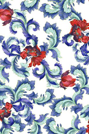 卷草纹印花华亿平台图片