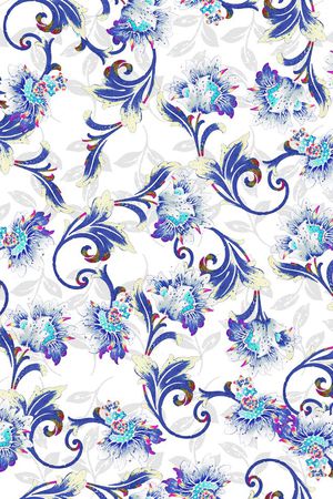 卷草纹印花华亿平台图片