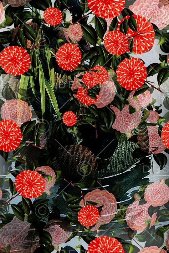 花卉印花华亿平台图片