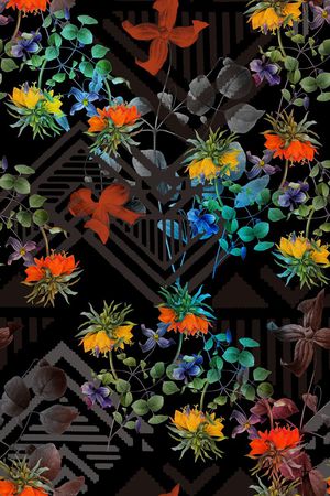 热带花印花华亿平台图片