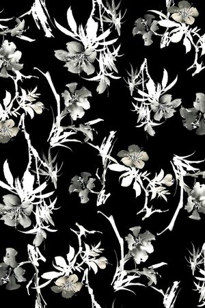 手绘花卉鸟印花华亿平台图片