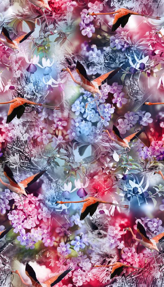 花卉、风景、火烈鸟印花华亿平台图片