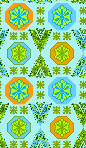 586119-手绘几何拼贴印花