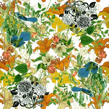 586151-花鸟图案 田园小清新