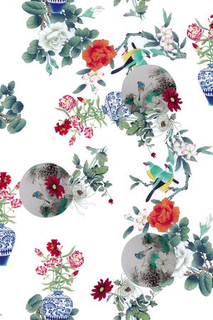 中国风印花华亿平台图片