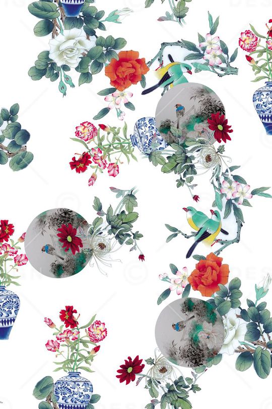 中国风印花华亿平台图片