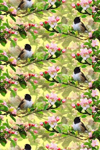 586562-写实树枝小鸟