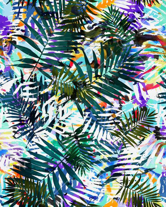 棕榈叶印花华亿平台图片