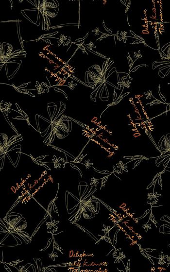 586768-抽象线描花卉树叶字母