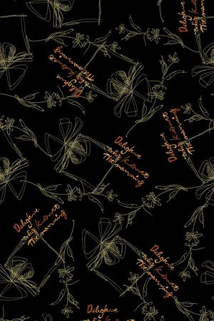 线描花朵印花华亿平台图片