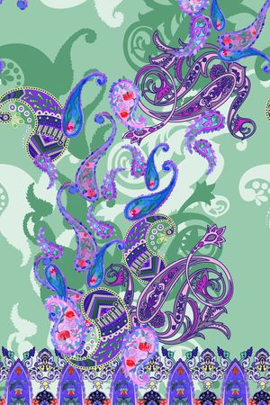 佩斯利印花华亿平台图片