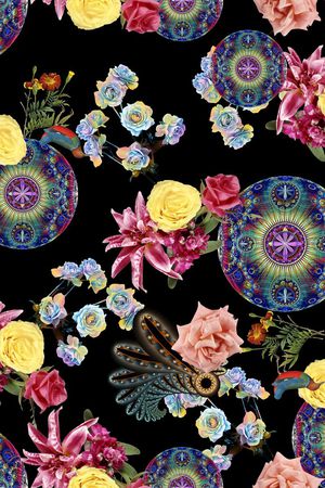 几何炫彩印花华亿平台图片