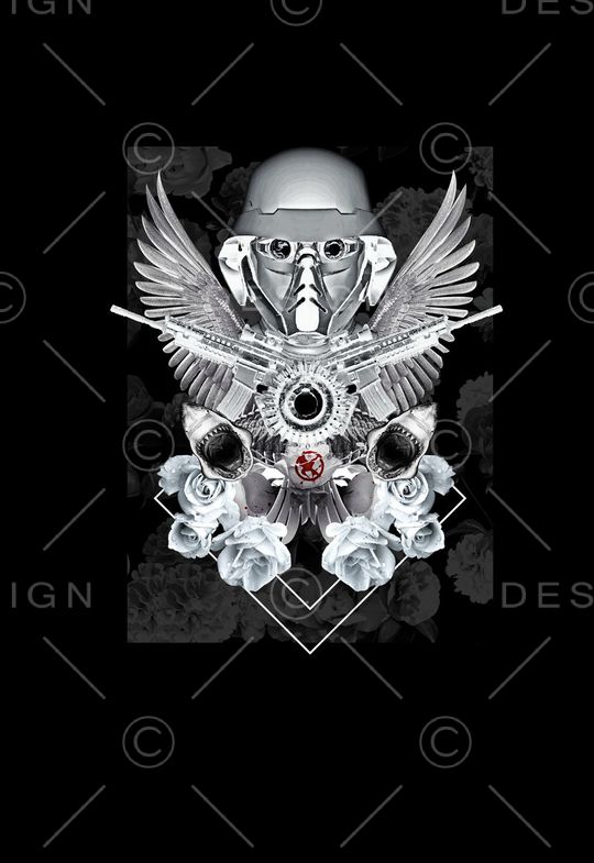 暗黑风格印花印花华亿平台图片