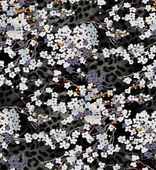 满版小白花印花华亿平台图片