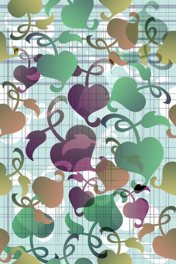 587525-心花怒放 格子纹