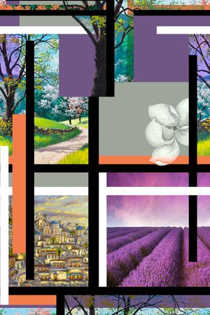 油画风景印花华亿平台图片