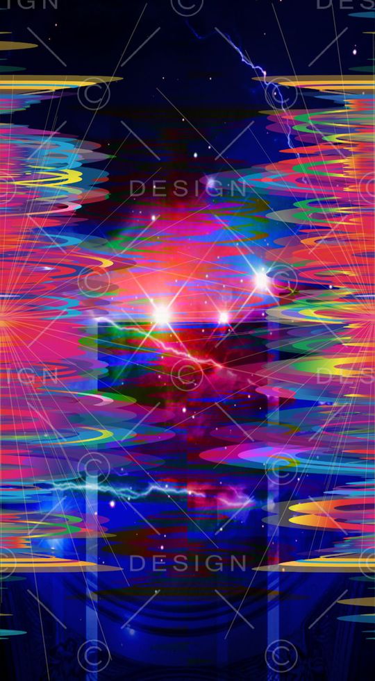 破碎色块拼接艺术印花华亿平台图片