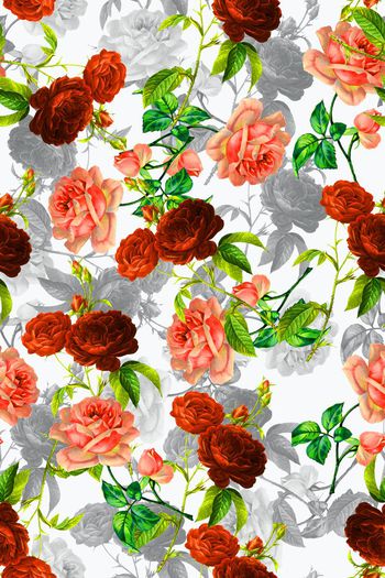 587739-水彩玫瑰组合