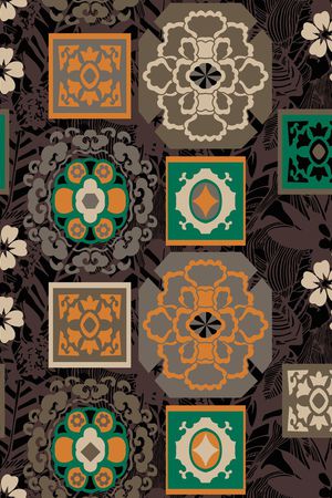 几何拼贴印花华亿平台图片