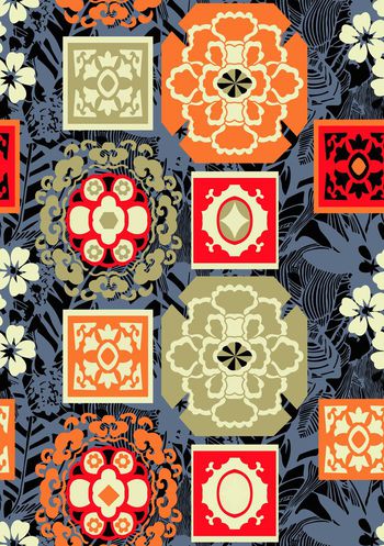 587867-民族风手绘几何拼贴