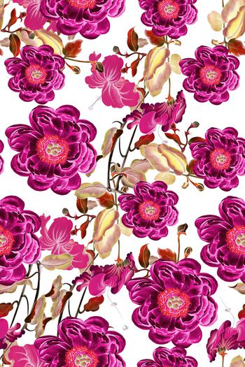 花卉印花华亿平台图片