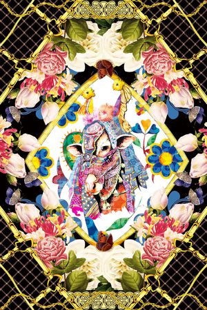 花卉印花华亿平台图片