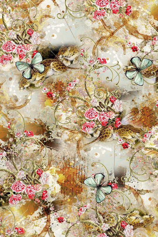 复古花卉印花华亿平台图片