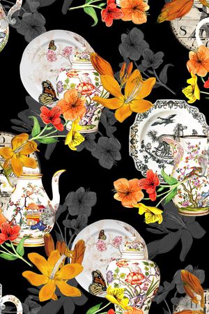 欧式复古印花华亿平台图片