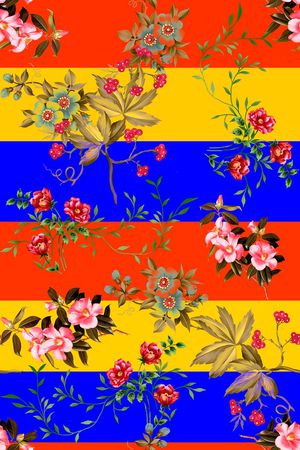 几何花卉组合 女装印花华亿平台图片