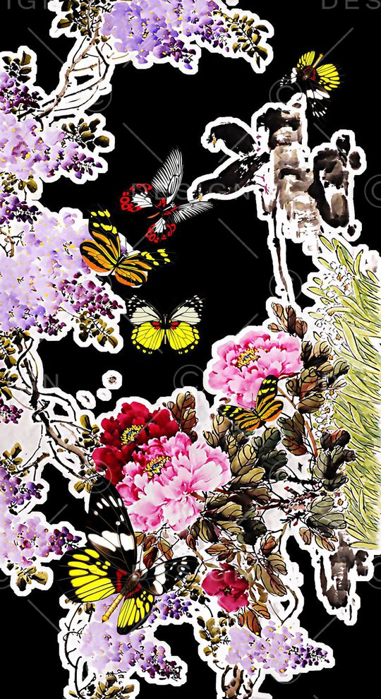 抽象几何清爽梦幻艺术平底立体手绘满版最新高清数码蕾丝民族中国风绣花珠宝肌理时尚潮

流大牌复古欧美风时尚潮流印花华亿平台图片