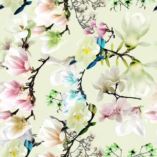 玉兰花印花华亿平台图片