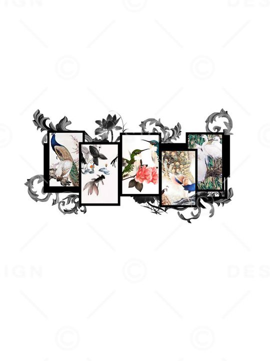 工笔画印花华亿平台图片