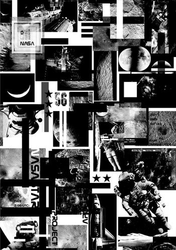 588509-黑白宇宙航天几何