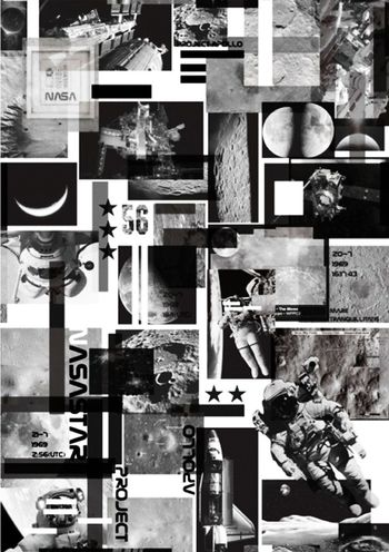 588517-黑白宇宙航天几何