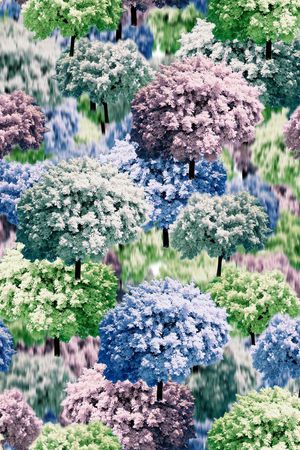 彩色树印花华亿平台图片